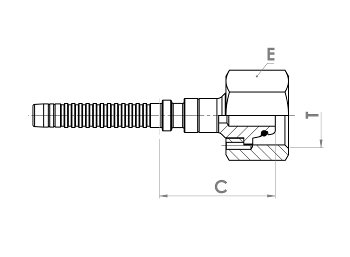 Metric female with 24° taper / O-Ring heavy series